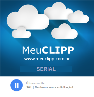 Tela do MeuClipp em execução no servidor MeuClipp em execução