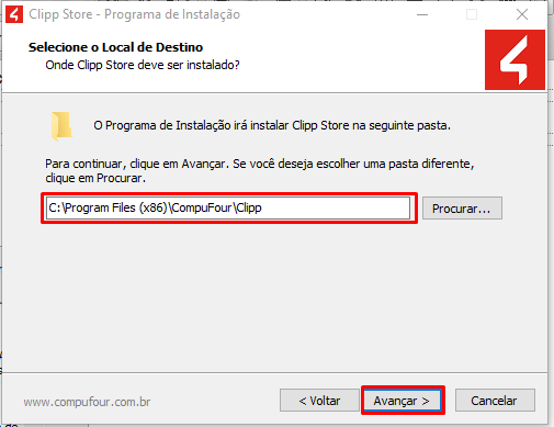 Definição do local de instalação do Clipp Local de instalação