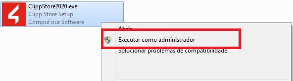 Executar o instalador do ClippPro como administrador Executar instalador como administrador