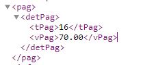Tag tPag 16 no XML