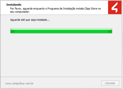 Progresso da instalação do ClippPro Progresso da instalação
