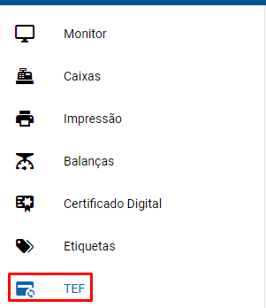 Configuracao do gerenciador TEF no Terminal ZWeb Configuracao de TEF no Terminal ZWeb