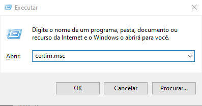 Comando certmgr.msc