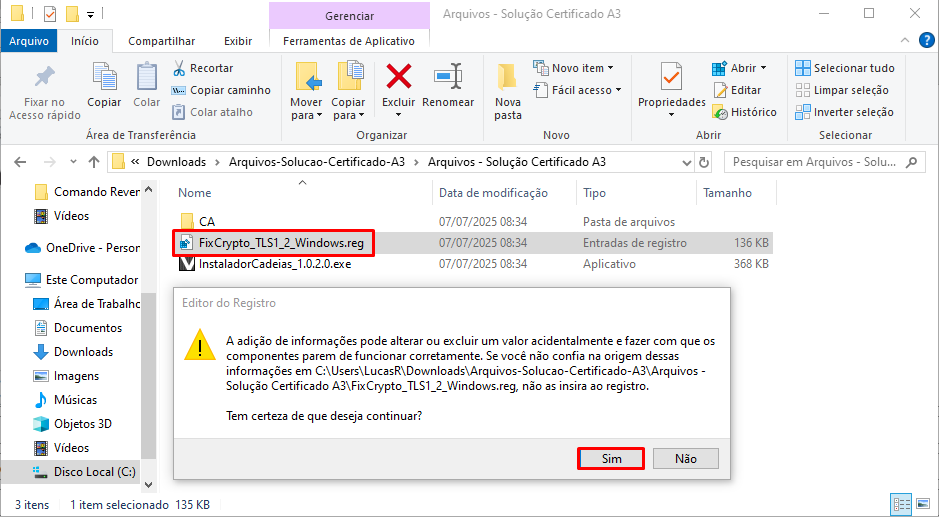 Executar FixCrypto TLS