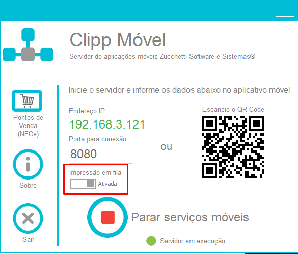 Opção de Impressão em Fila no ClippMovel Impressão em Fila no ClippMovel