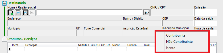 Ajuste da situação do cliente pelo botão (+) na Nota Fiscal Ajuste da situação do cliente na nota