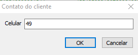 Campo para informar o celular de envio do link da NF-e Informar celular para envio da NF-e